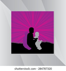 yoga posture over purple black background vector illustration 