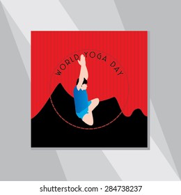 yoga posture over red background vector illustration
