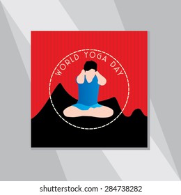 yoga posture over red background vector illustration