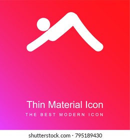 Yoga posture  red and pink gradient material white icon minimal design