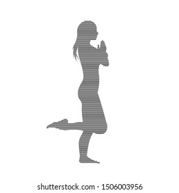 yoga posture shadow, vector art