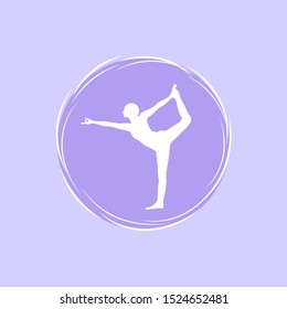 yoga posture silhouette, vector art