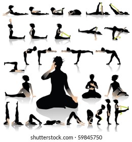 Yoga postures of sun-moon style