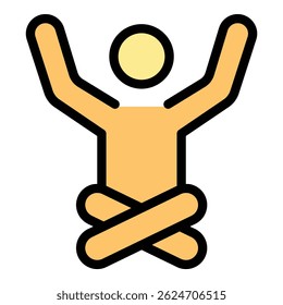 Yoga practice icon. Outline Yoga practice vector icon for web design isolated on white background color flat