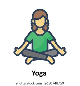 Yoga practice Vector Icon which can easily modify or edit

