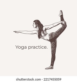 Yoga practice vector illustration yoga silhouette	