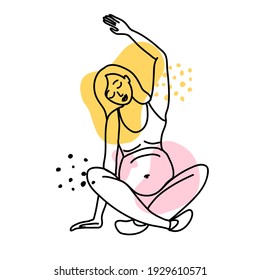 yoga pregnant women concept. Relax, meditation for the expectant mother