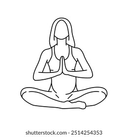 Yoga for pregnant women line icon. Exercises for pregnant. Vector isolated element. Editable stroke.
