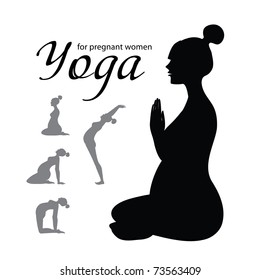 yoga for pregnant women - a set of icons