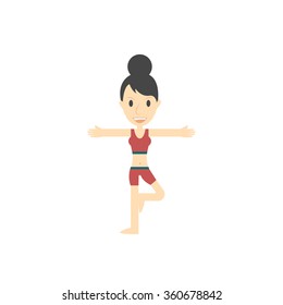 Yoga process character vector design 