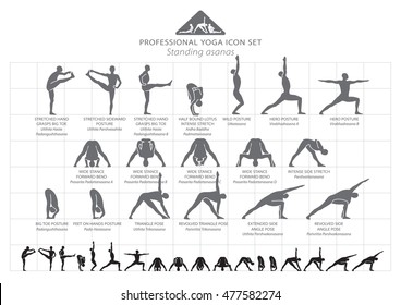 Yoga professional icon set 2