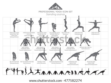 Yoga professional icon set 2