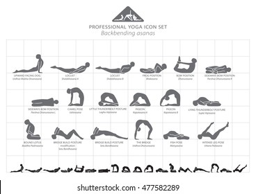 Yoga professional icon set 7