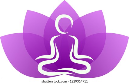 Yoga purple lotus leave