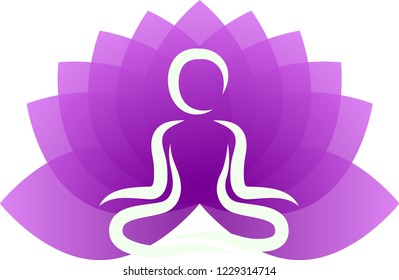 Yoga purple lotus leave