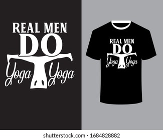 Yoga quote design-Real Men Do Yoga-Yoga t shirt design illustration 