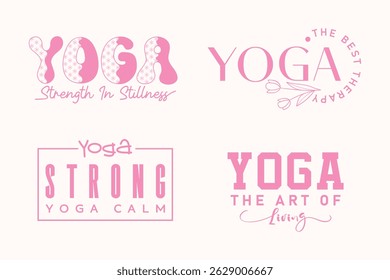 Yoga quotes vector design set