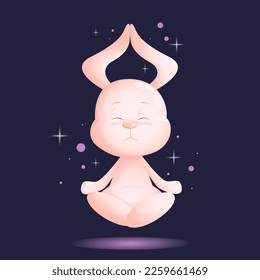 yoga rabbit bunny meditation calm character