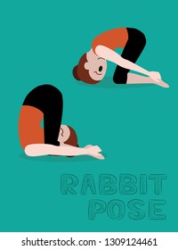 Yoga Rabbit Pose Cartoon Vector Illustration