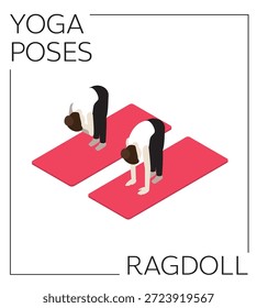 Yoga Ragdoll Pose Vector isométrico
