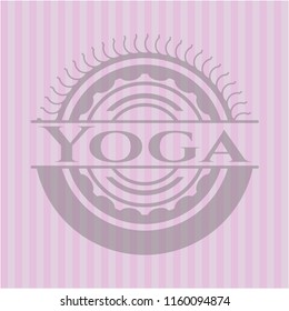 Yoga realistic pink emblem