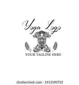 Vector de logotipo de yoga y relajación
