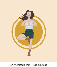 yoga relax vector illustration healthy lifestyle 