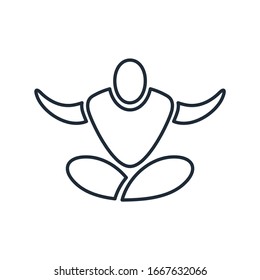 Yoga, relax. Vector linear icon isolated on white background.