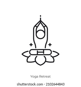 Yoga Retreat Icon. Outline Style Icon Design Isolated On White Background