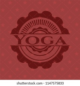 Yoga retro style red emblem