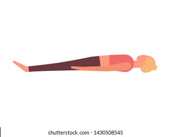 Yoga Savasana Corpse Pose. Flat Style Illustration