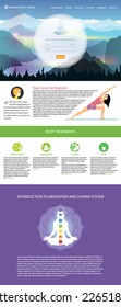 Yoga school website landing page template vector illustration