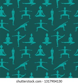 yoga seamless pattern. vector illustration
