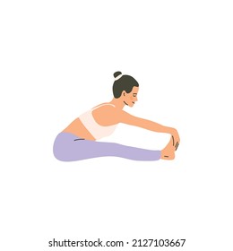 Ilustración dibujada a mano de plegado delantero sentado de yoga