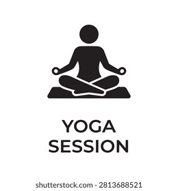 Yoga session meditation icon for wellness with meditation wellness exercise lifestyle spirituality tranquility training practice bodymind activity abstract mindfulness