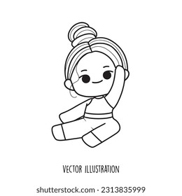 ilustración vectorial de la colección de conjuntos de yoga