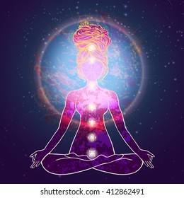 Yoga is a set of different spiritual, mental  physical yoga practices, beautiful card with Vector yoga Card for texturesand logos. Types practices is Raja, Karma, Jnana, Bhakti, Hatha