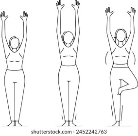  Yoga set silhouette vector art illustration