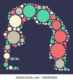 yoga shape vector design by color point