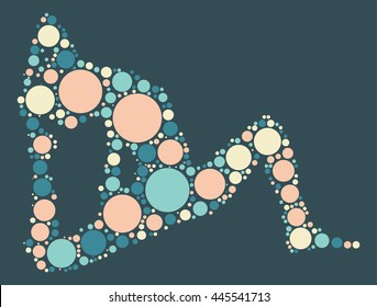 yoga shape vector design by color point