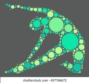 yoga shape vector design by color point