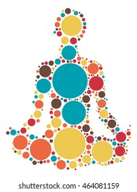 yoga shape vector design by color point