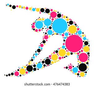 yoga shape vector design by color point