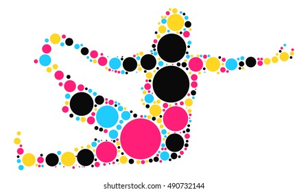 Yoga shape vector design by color point