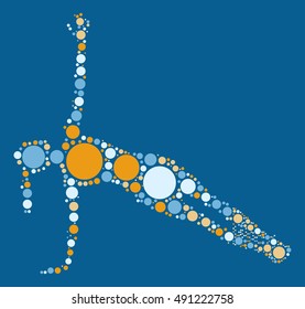 Yoga shape vector design by color point