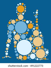 Yoga shape vector design by color point