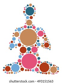 Yoga shape vector design by color point