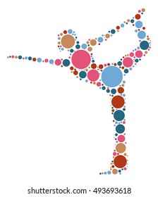 Yoga shape vector design by color point