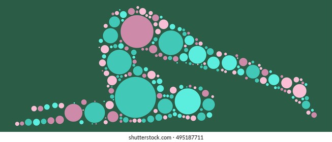 Yoga shape vector design by color point