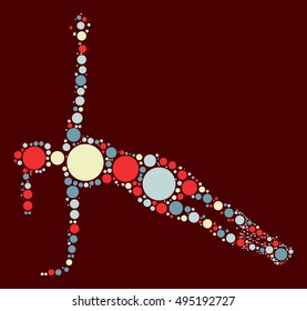 Yoga shape vector design by color point